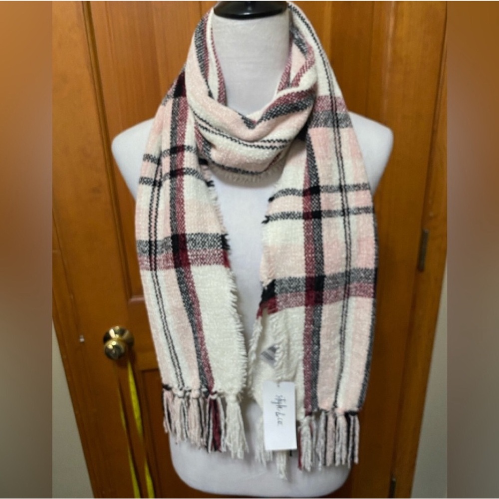 NWT STLYE &CO CHENILLE PLAID FRIDGE TRIM SCRAF